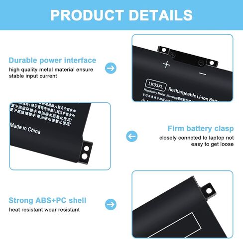 LK03XL Battery Compatible with HP Envy X360 Convertible Notebook 15m-cn0xxx 15m-cn0012dx 17m-ae0xx 15m-bp 17-ae1xx 15-bq2xx 17t-ce 15m-cn0011dx 15m-bp112dx LKO3XL 916814-855 L09281-855 in Kuwait