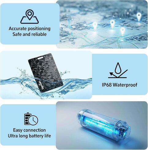 Wallet Tracker Card for iOS & Android,Ultra-Thin IP68 Waterproof | Long Battery Life,works with Apple Find My & Google Find Hub,Wireless Charging,Perfect for Wallets, Passports, Bags & Pets in Saudi Arabia