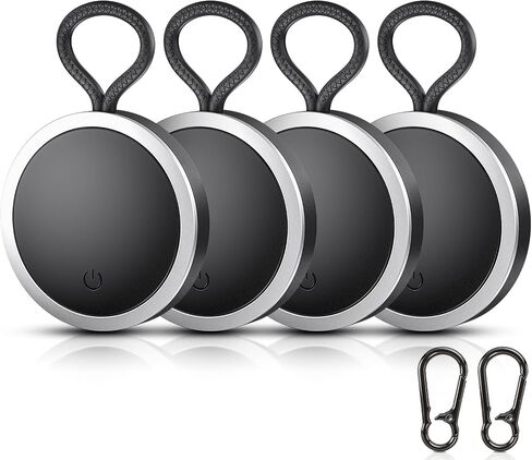 4-Pack Tracker Tags Compatible with Find My (iOS Only) Bluetooth Tracker, Smart Keys Finder and Item Locator with Hooks for Wallet Luggage Backpack 4Black in Saudi Arabia