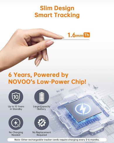 NOVOO Air Locator Tag (iOS Only) Wallet Tracker Card with Apple Find My | Smart Card Bluetooth Tracker, 6 Years Battery, IP68 Waterproof, 1.6mm Keys Finder and Item Locator for Keys, Bags, Passport in Saudi Arabia