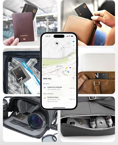 NOVOO Air Locator Tag (iOS Only) Wallet Tracker Card with Apple Find My | Smart Card Bluetooth Tracker, 6 Years Battery, IP68 Waterproof, 1.6mm Keys Finder and Item Locator for Keys, Bags, Passport in Saudi Arabia
