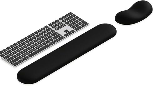 Ergonomic Wrist Rest Set for Keyboard and Mouse | Cooling Gel & Slow-Rebound Memory Foam Palm Support Pad | Luxe Leather, Minimalist, Non-Slip PU Base for Office, Laptop & Gaming (03White) in Kuwait