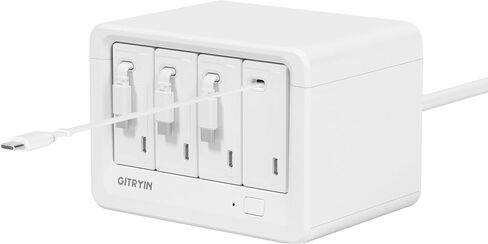 Gitryin 12-in-1 Desktop Charging Station, 260W USB Retractable GaN Charger | Modular Charging Hub with 4 AC, 4 USBC, 33.5in Retractable Cables, Fast Charger for Laptop, Phone, Tablet, Home Office, Black in Saudi Arabia