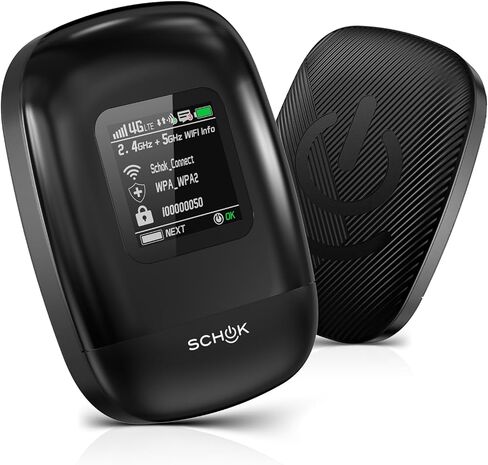 SCHOK 4G LTE Portable WiFi - Cat 12 Mobile Hotspot Travel Router, 600Mbps Download High Speed, Dual Bands (2.4GHz/5GHz), Compatible with Verizon, T-Mobile, AT&T, Supports 16 Connected Devices in Saudi Arabia