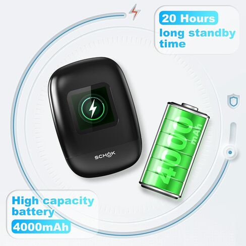 SCHOK 4G LTE Portable WiFi - Cat 12 Mobile Hotspot Travel Router, 600Mbps Download High Speed, Dual Bands (2.4GHz/5GHz), Compatible with Verizon, T-Mobile, AT&T, Supports 16 Connected Devices in Saudi Arabia