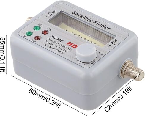 For Satellite Signal Finder, Receiver Powered Meter For Antenna Alignment | 22KHz Tone Output, Readable Backlit Gauge Screen, Battery-free Power Supply Mode, For Personal Dish Installation Calibration in Saudi Arabia