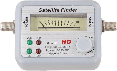 For Satellite Signal Finder, Receiver Powered Meter For Antenna Alignment | 22KHz Tone Output, Readable Backlit Gauge Screen, Battery-free Power Supply Mode, For Personal Dish Installation Calibration in Saudi Arabia
