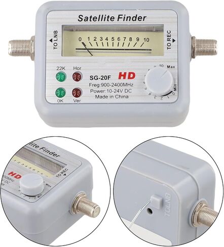 For Satellite Signal Finder, Receiver Powered Meter For Antenna Alignment | 22KHz Tone Output, Readable Backlit Gauge Screen, Battery-free Power Supply Mode, For Personal Dish Installation Calibration in Saudi Arabia
