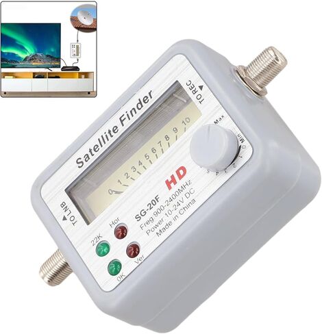 For Satellite Signal Finder, Receiver Powered Meter For Antenna Alignment | 22KHz Tone Output, Readable Backlit Gauge Screen, Battery-free Power Supply Mode, For Personal Dish Installation Calibration in Saudi Arabia