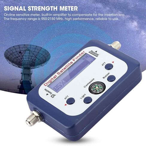 Fabater Portable Digital Satellite Signal Finder Meter 950-2150MHz LCD Display Signal Strength Meter with Electronic Buzzer Backlight Online Sensitive Builtin Amplifier for TV in Saudi Arabia