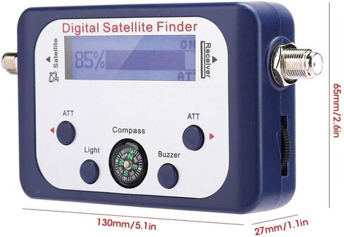 Fabater Portable Digital Satellite Signal Finder Meter 950-2150MHz LCD Display Signal Strength Meter with Electronic Buzzer Backlight Online Sensitive Builtin Amplifier for TV in Saudi Arabia