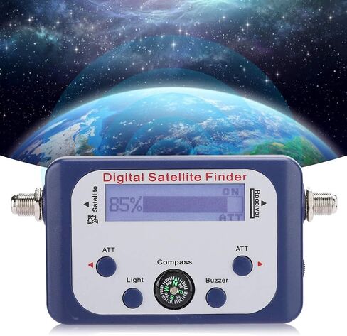 Fabater Portable Digital Satellite Signal Finder Meter 950-2150MHz LCD Display Signal Strength Meter with Electronic Buzzer Backlight Online Sensitive Builtin Amplifier for TV in Saudi Arabia