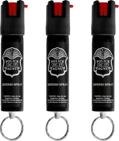 Police Magnum Small Pepper Spray Self Defense Safety Tool- Strong Built-in Keychain Holder- Compact Discreet Canister- Made in The USA- 1 Pack 3/4oz Twist Lock Keyring in Saudi Arabia