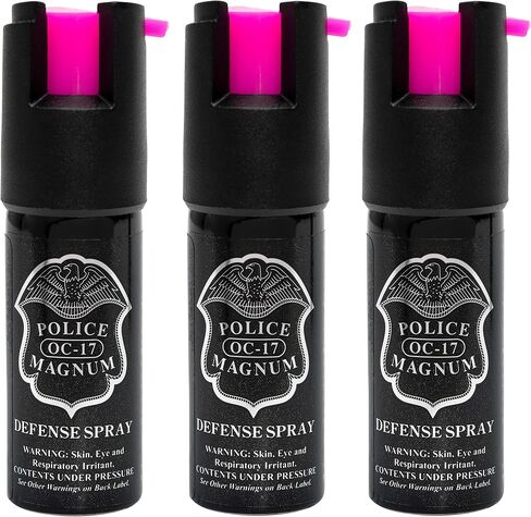 POLICE MAGNUM Small Pepper Spray Self Defense- Max Heat Strength- Made in The USA - 3 Pack 1/2oz Twist Lock in Saudi Arabia