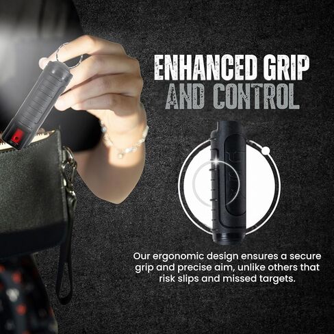 Police Magnum Keychain Pepper Spray Self Defense Belt Clip Combo- Tactical Safety Key Chains for Women & Men- Made in The USA- 1 Pack Black INJ Pocket Knife in Saudi Arabia