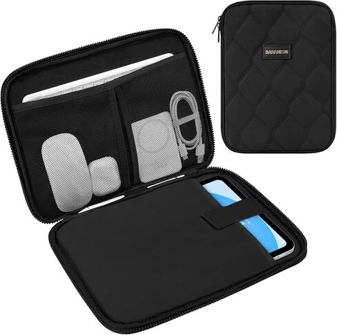 Dadanism 9-11 Inch Puffy Tablet Sleeve Carrying Case with Handle, Black | Fits iPad A16 11th Gen 11", iPad Air M4/Pro M5 11", iPad 10th Gen/Air 5/4 10.9", iPad 9/8/7th 10.2", Galaxy Tab A11+/A9+ 11" in Kuwait
