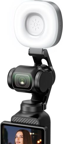 AMAZEAR LED Light for DJI OSMO Pocket 3 Accessories, Auto-Follow Gimbal Selfie Vlog Video Auxiliary Fill Lighting, CRI≥95, 3-Color Temp 2500-5600K Brightness Adjustable, 500mAh 1.6W USB-C in Saudi Arabia