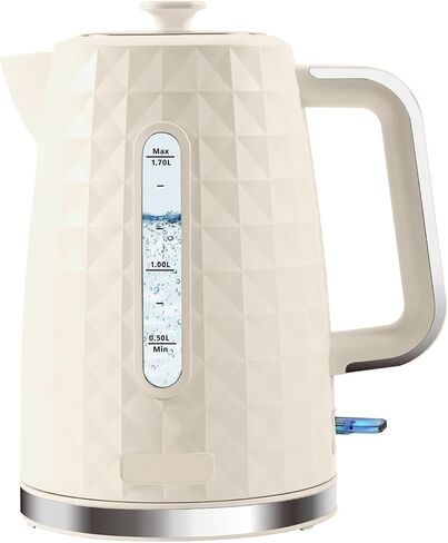 1.7L Electric Kettle, Fast Boiling 1200W Hot Water Boiler, 360° Cordless Design,Electric Tea Kettle for Boiling Water Auto Shut Off Boil Dry Protection，Electric Water Kettle for Coffee Tea,Beige in Kuwait