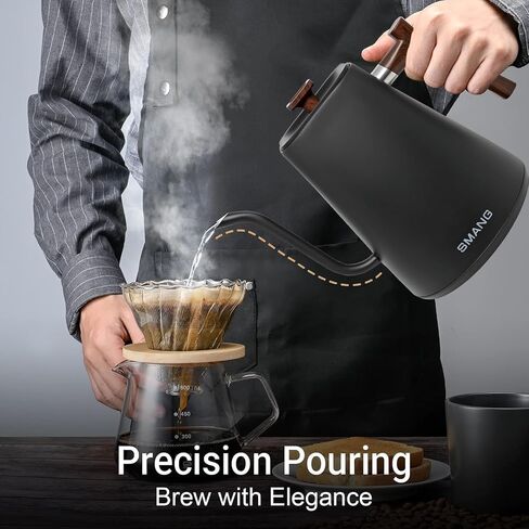 Electric Kettles, Gooseneck Electric Kettle, ±1℉ Temperature Control, for Pour Over Coffee and Tea, 304 Stainless Steel Inner, BPA-Free, Quick Heating Electric Kettles for Boiling Water, 1L Black in Saudi Arabia