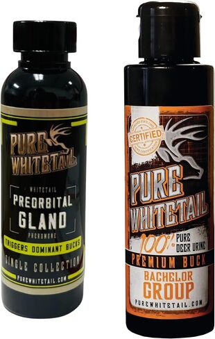 Pure Whitetail Preorbital Gland Scent & Bachelor Group, 2 oz & 4 oz | Buck Urine Natural Deer Scents for Mock Scrapes, Ropes, Licking Branches & Cover Scent in Kuwait