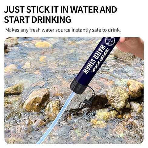 Emergency Water Filter Straw, 6-Pack, Essential Portable Survival Gear for Hiking, Camping, Fishing,Personal Travel Accessories for Clean Drinking Water in Saudi Arabia