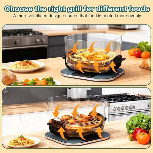 2PCS Crisper Stainless Steel Rack Compatible with Ninja Crispi Pro AS101 | 2 Sizes Air Fryer Accessories for Ninja Crispi Pro AS101 6qt & 2.5qt Glass Container & Crispi FN101 4qt Container in Kuwait
