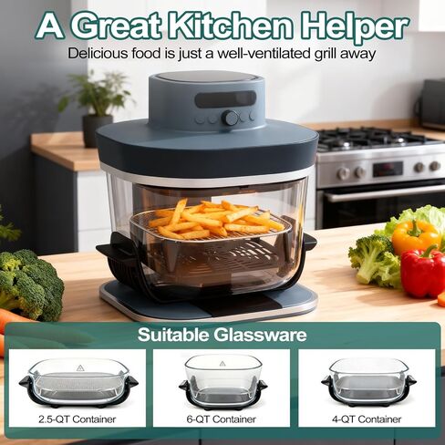 2PCS Crisper Stainless Steel Rack Compatible with Ninja Crispi Pro AS101 | 2 Sizes Air Fryer Accessories for Ninja Crispi Pro AS101 6qt & 2.5qt Glass Container & Crispi FN101 4qt Container in Kuwait