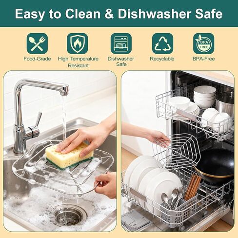 2PCS Crisper Stainless Steel Rack Compatible with Ninja Crispi Pro AS101 | 2 Sizes Air Fryer Accessories for Ninja Crispi Pro AS101 6qt & 2.5qt Glass Container & Crispi FN101 4qt Container in Kuwait