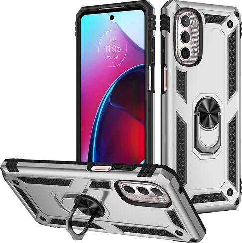 Military Grade Drop Impact for Moto G Stylus 5G 2022 Case 360 Metal Rotating Ring Kickstand Holder Armor Heavy Duty Shockproof Case for Motorola Moto G Stylus 5G 2022 Phone Case (Purple) in Kuwait