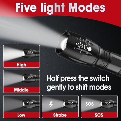 YesBes 7 Pack Small LED Flashlights High Lumens, Tactical Flashlight with 5 Modes, Waterproof Zoomable Flash Light, Small Flashlight for Camping Home Emergencies, Hunting Camping Essentials in Saudi Arabia