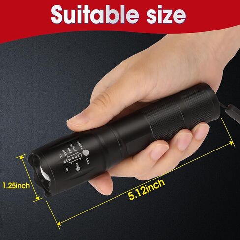 YesBes 7 Pack Small LED Flashlights High Lumens, Tactical Flashlight with 5 Modes, Waterproof Zoomable Flash Light, Small Flashlight for Camping Home Emergencies, Hunting Camping Essentials in Saudi Arabia