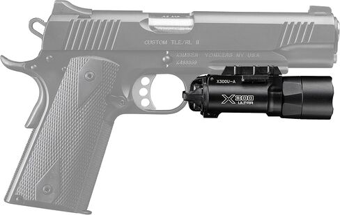 SureFire Weaponlight LED - X300U-A 1,000 Lumens 11,300 Candela - Black | X300U-A Rail Lock Mount Hybrid Beam LED w/ Ambidextrous Push/Toggle Switch - Mil-Spec Hard Anodized IPX7 - Black in Saudi Arabia