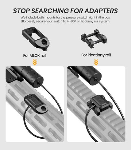 Guardtier MPL75 Weapon Light, 2200 Lumen Compatible with Mlok & Picatinny Rechargeable Tactical Rifle Flashlight with Pressure Switch, All Mounting Plates Included in Saudi Arabia