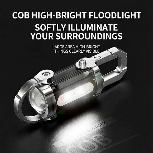 Keychain Flashlight 4-Pack – Rechargeable, 1200 Lumens, 7 Modes with Dual LEDs, Type-C, Waterproof Mini EDC for Outdoor Enthusiasts, Camping, Hiking & Emergency Prep in Saudi Arabia