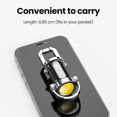 Keychain Flashlight 4-Pack – Rechargeable, 1200 Lumens, 7 Modes with Dual LEDs, Type-C, Waterproof Mini EDC for Outdoor Enthusiasts, Camping, Hiking & Emergency Prep in Saudi Arabia