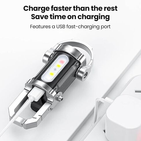 Keychain Flashlight 4-Pack – Rechargeable, 1200 Lumens, 7 Modes with Dual LEDs, Type-C, Waterproof Mini EDC for Outdoor Enthusiasts, Camping, Hiking & Emergency Prep in Saudi Arabia
