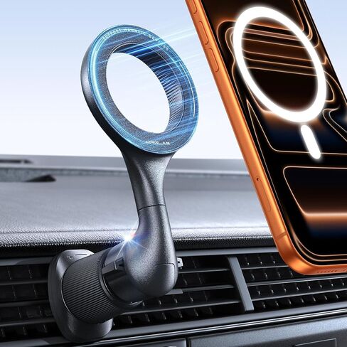 For MagSafe Car Mount [Double Metal Hook] Air Vent Magnetic Phone Holder | [Upgraded 40 Strong Magnets] [360° Rotation] Car Phone Holder Mount Compatible iPhone 17 16 15 Pro Max S26 Ultra S25 in Saudi Arabia