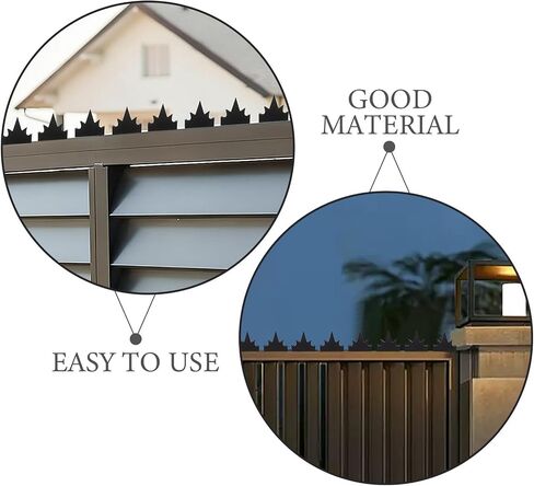 Baluue 8pcs Stainless Steel Anti Climb Fence Spikes for Walls and Fences, Black Multi Directional Spikes Dense Distribution, Resists Deformation and Deterring Trespassing, for Yard in Saudi Arabia