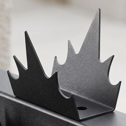Baluue 8pcs Stainless Steel Anti Climb Fence Spikes for Walls and Fences, Black Multi Directional Spikes Dense Distribution, Resists Deformation and Deterring Trespassing, for Yard in Saudi Arabia
