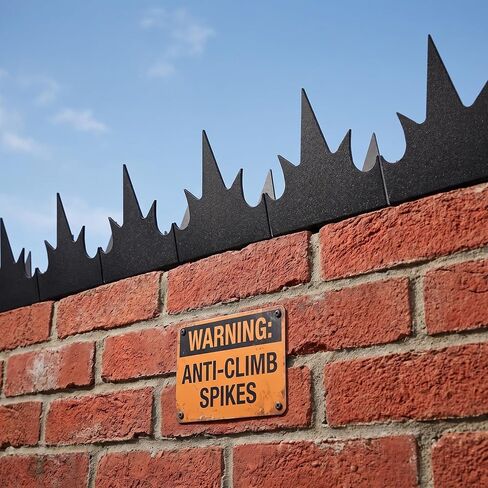 Baluue 8pcs Stainless Steel Anti Climb Fence Spikes for Walls and Fences, Black Multi Directional Spikes Dense Distribution, Resists Deformation and Deterring Trespassing, for Yard in Saudi Arabia