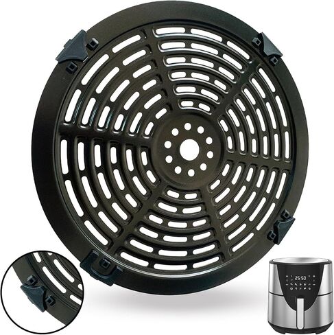 Air Fryer Grill Crisper Plate Pan for Gourmia 6QT GAF698 GAF686 Air Fryer Oven, Upgraded Air Fryer Crisper Tray Grate Grid with Rubber Feet for Gourmia 6QT Air Fryers, Nonstick, Dishwasher Safe in Kuwait