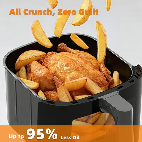 CARORI 6QT Air Fryer with Viewing Window, 12 Cooking Presets, 1700W Fast & Even Cooking, Max 400℉ Crisping, Bake, Roast, Reheat & Dehydrate, Large Nonstick Basket, Dishwasher Safe, Gray in Saudi Arabia