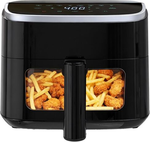 NEWBULIG Air Fryer, 4QT Airfryer 8 Presets, Viewing Window, Nonstick Basket | NEWBULIG air fryer 4QT, viewing window with built-in light, 8 presets, nonstick dishwasher-safe basket, shake reminder in Saudi Arabia