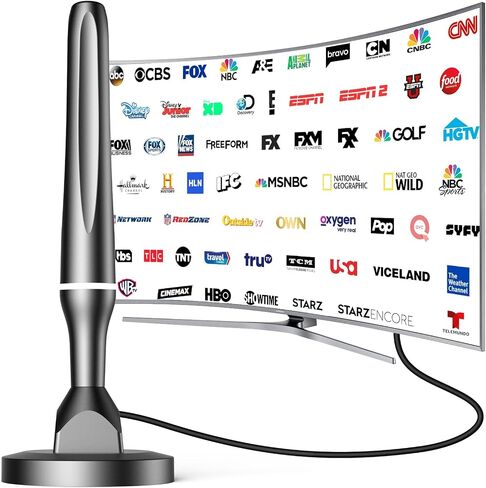 هوائي التلفزيون للتلفزيون الذكي، مدى طويل 360 درجة، قناة رقمية محلية بدقة 4K 1080P HD | استقبال متعدد الاتجاهات 360 درجة، إشارة ثابتة للتلفزيونات الذكية. يدعم القنوات الرقمية المحلية الواضحة بدقة 4K 1080P، سهلة الإعداد. in Kuwait