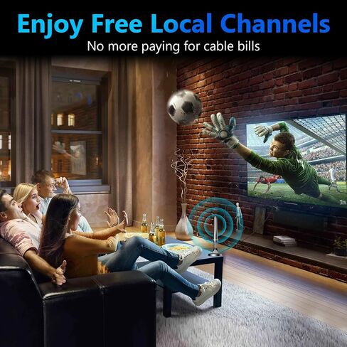هوائي التلفزيون للتلفزيون الذكي، مدى طويل 360 درجة، قناة رقمية محلية بدقة 4K 1080P HD | استقبال متعدد الاتجاهات 360 درجة، إشارة ثابتة للتلفزيونات الذكية. يدعم القنوات الرقمية المحلية الواضحة بدقة 4K 1080P، سهلة الإعداد. in Kuwait