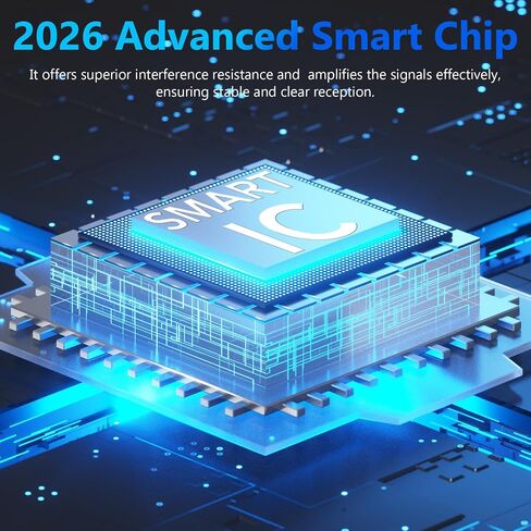 هوائي التلفزيون للتلفزيون الذكي، مدى طويل 360 درجة، قناة رقمية محلية بدقة 4K 1080P HD | استقبال متعدد الاتجاهات 360 درجة، إشارة ثابتة للتلفزيونات الذكية. يدعم القنوات الرقمية المحلية الواضحة بدقة 4K 1080P، سهلة الإعداد. in Kuwait