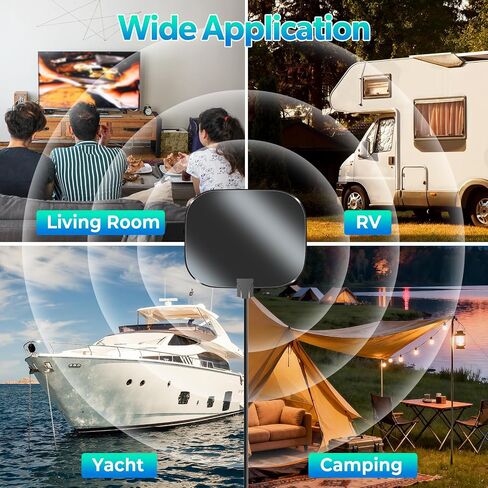 Digital Antenna for Local Channels, TV Antenna for Smart TV | 5000+ Miles Range Digital Antenna for Local Channels, 4K 8K 1080p HD Antenna with Signal Booster-18FT Coaxial Cable in Saudi Arabia