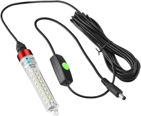 ضوء صيد أخضر تحت الماء IP68 ألومنيوم مقاوم للماء | PC + سبائك الألومنيوم، 27 مصباح LED 360 درجة ساطعة، سلك 5 متر، وزن عمق قابل للتعديل، صيد ليلي للأنهار والبحيرات والبحار in Kuwait