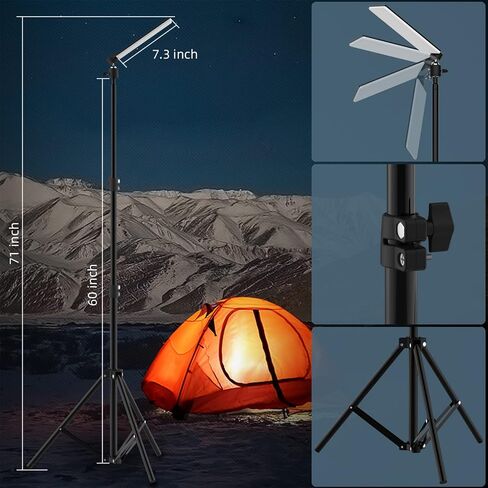 Camping Light, IP65, 84 LEDs, USB Powered | Selfie Light, Fireproof PC Housing, Rotatable Metal Cradle, Tripod, Makeup Use, USB Device Compatibility in Saudi Arabia