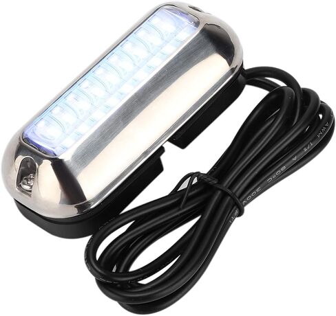 Keenso Underwater Light Stainless Steel Transom Light 27 LED 10 to | Underwater Light Stainless Steel Transom Light 27 LED 10 to 30VDC IP68 120 Degree Beam 4.9ft Cable for Marine in Kuwait